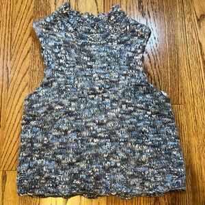 Wool Blend Sleeveless Sweater Mock Neck Paradox Women L Knit Pullover cabincore